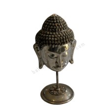 Bronze Sculpture Buddha Mask on Stand 35 cm