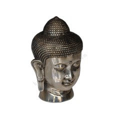 Bronze Silver Black Buddha Head Statue 20 cm