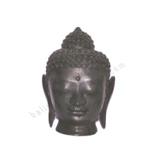 Bronze Buddha Head Antique Black 25 cm