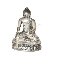 Bronze Silver Earth Touching Buddha 10 cm