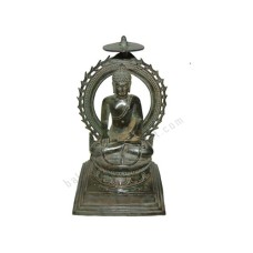 Bronze Antique Black Buddha With Chakra 30 cm