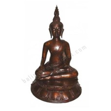 Bronze Brown Gold Thai Buddha Statue On Lotus 50 cm
