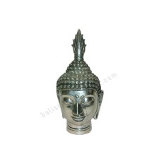 Bronze Thai Buddha Head Silver 20 cm
