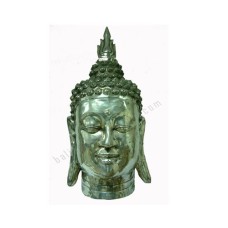 Bronze Antique Silver Thai Buddha Head Statue 100 cm