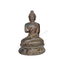 Bronze Antique Look Teaching Buddha On Lotus 20 cm