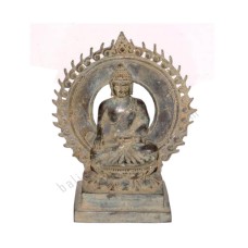 Bronze Antique Look Buddha With Chakra 25 cm