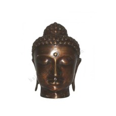 Bronze Golden Brown Buddha Head Statue 20 cm