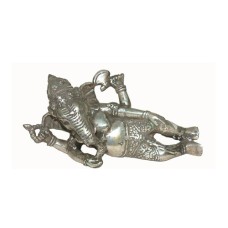 Bronze Silver Sleeping Ganesh Statue 15 cm