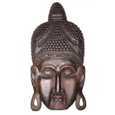 Wooden Antique Brown Buddha Face Wall Hanging 100 cm