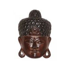 Wooden Antique Black Brown Buddha Mask 30 cm