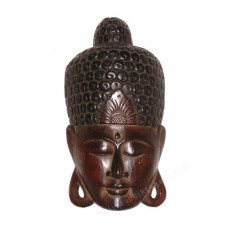 Wooden Antique Black Brown Buddha Mask 50 cm