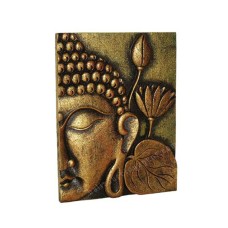 Wooden Antique Gold Buddha Face Lotus Wall Hanging 40 cm