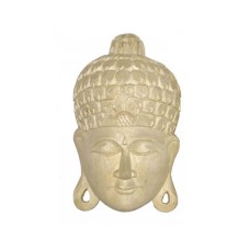 Wooden Antique White Buddha Mask 30 cm