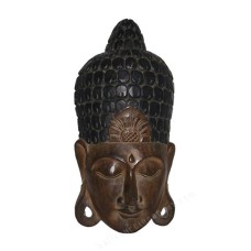Wooden Antique Black Brown Buddha Mask 60 cm