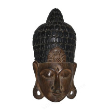 Wood Antique Black Brown Buddha Mask 60 cm