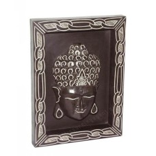 Wooden Black White Framed Buddha Mask 40 cm