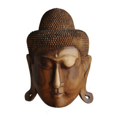 Wood Brown Buddha Mask 60 cm