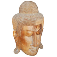 Wood Brown Buddha Head 100 cm