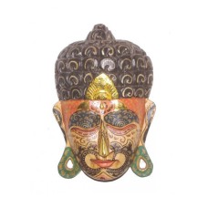 Wooden Painting Buddha Mask 30 cm