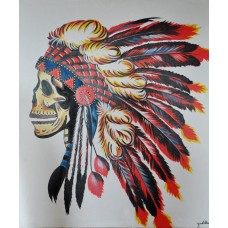 Canvas Art Painting Indian Tribal Skeleton