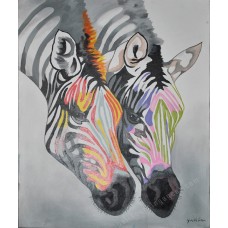 Canvas Art Painting Two Zebras 