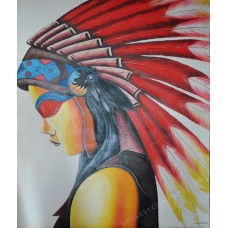 Canvas Art Painting Tribal Indian Women 