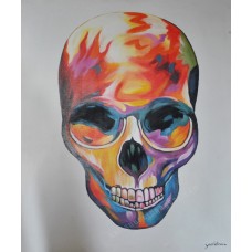 Canvas Art Painting Abstract Flame Skull Head