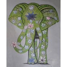 Canvas Art Painting Abstract Green Elephant