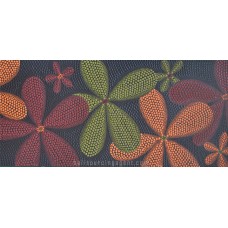 Canvas Dots Painting Red Green Orange Leaves
