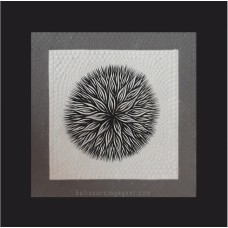 Canvas Dots Art Painting Abstract Grey Flower