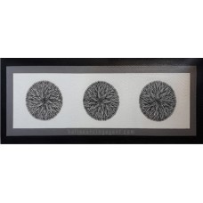 Canvas Dots Art Painting Grey White Abstract Flowers