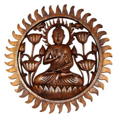Framed Buddha Lotus Wall Relief