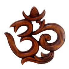 Carved OM Symbol Wall Relief