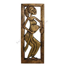 Wooden Hanging Golden Balinese Dancer 75 cm