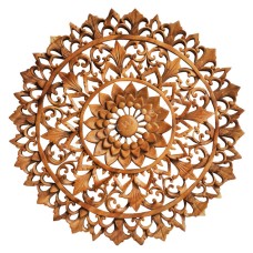 Wooden Carved Flower Wall Relief