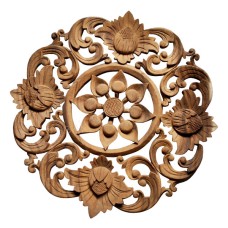 Wooden Floral Wall Relief Panel