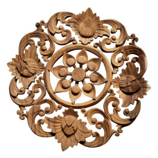 Wood Floral Wall Relief Panel