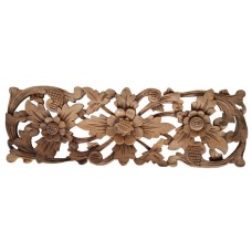 Balinese Carved Floral Wall Relief Panel