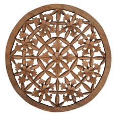 Carved Floral Round Wall Relief