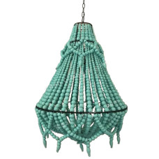 Wood Bead Chandelier Green Tosca 50 cm