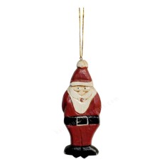 Wooden Hanging Red Santa Claus 12 cm
