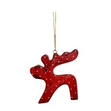 Wooden Hanging Red Goat 13 cm