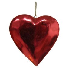 Wooden Hanging Red Heart Ornament 23 cm