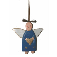 Wood Hanging Blue Angel 21 cm