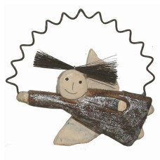 Wood Silver Angel 8 cm