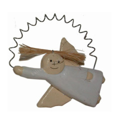 Wood White Cream Angel 8 cm