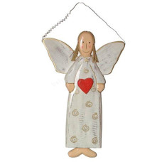 Wood White Wash Angel 35 cm