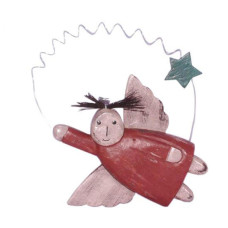 Wood Red Flying Angel 15 cm