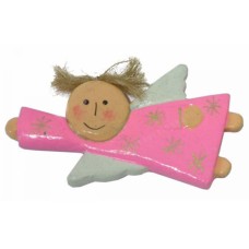 Wooden Flying Pink Angel Wall Décor 5 cm