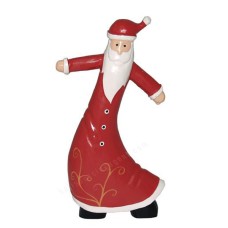 Wooden Red Santa Claus Dancing 25 cm